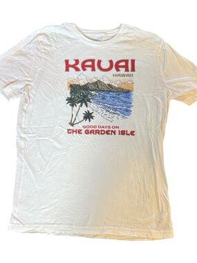 Old Navy White T‑Shirt with Red Kauai Graphic